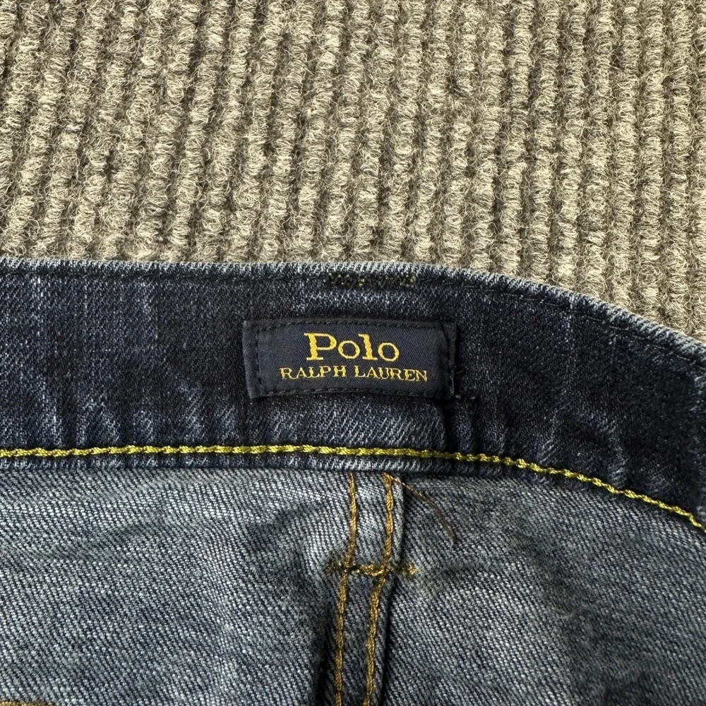 Polo Ralph Lauren Varick Slim Straight Jeans Mens 38x30 Dark Wash Blue Denim